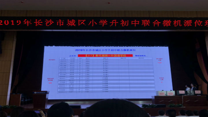 青竹湖湘一外国语学校开始派位,参与派位人数1526人,指标数408人